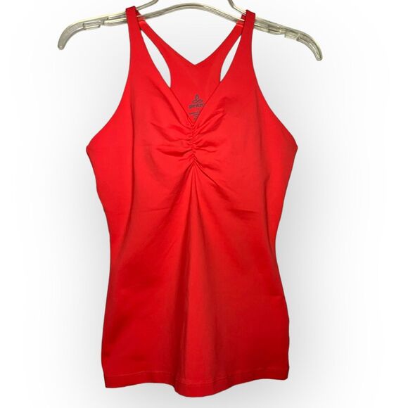 PrAna Women's Sabin Chakara Orange Racerback Tank Top with Built-in Bra Size S - Picture 1 of 11